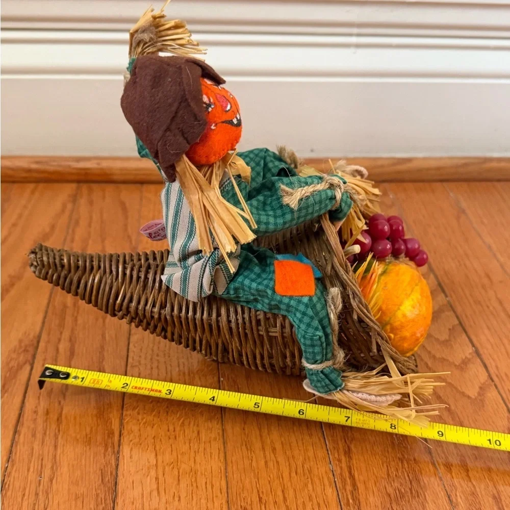 Annalee Scarecrow Basket fall Harvest Decor cornucopia 1997 Thanksgiving - Picture 12 of 12